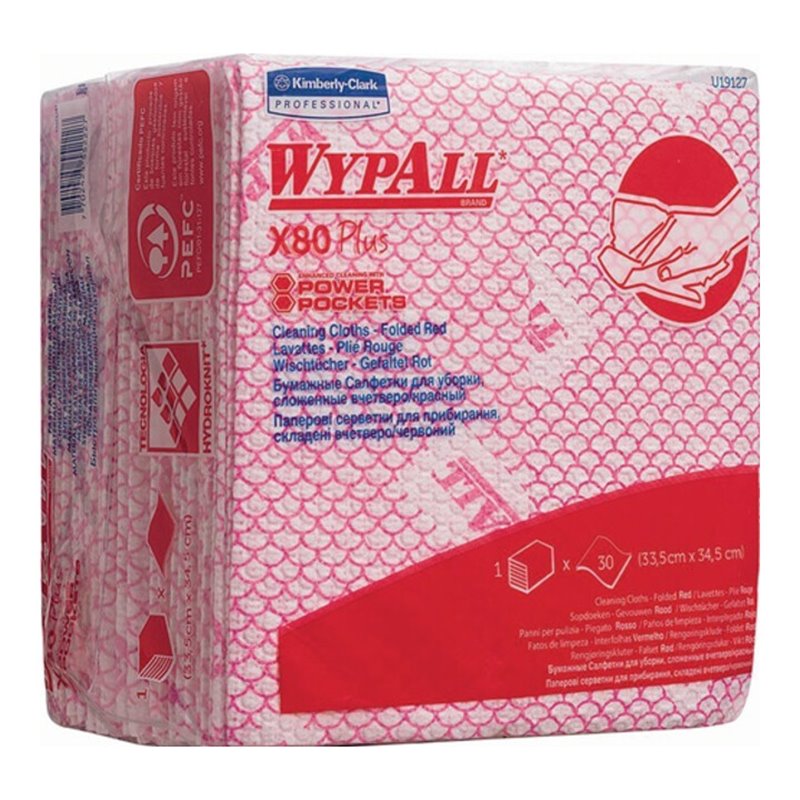 Wischtuch WYPALL X80 19127 L350xB340ca.mm rot 8 Btl.à 30 Tü.