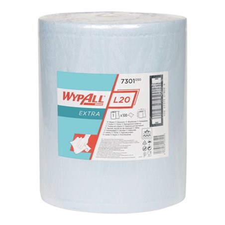 Wischtuch WYPALL L20 7301 L385xB325ca.mm blau 2-lagig 500 Tü./Rl.