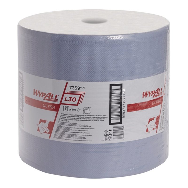 Wischtuch WYPALL L30 7359 L380xB350ca.mm blau 3-lagig 1000 Tü./Rl.