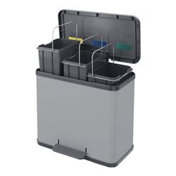 Hailo Tretabfallsammler 3x9 l H440xB470xT250 mm Stahlbl. silber