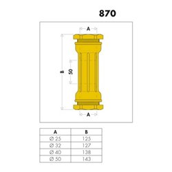 Caleffi Reparaturmuffe 870 Messing 50 mm