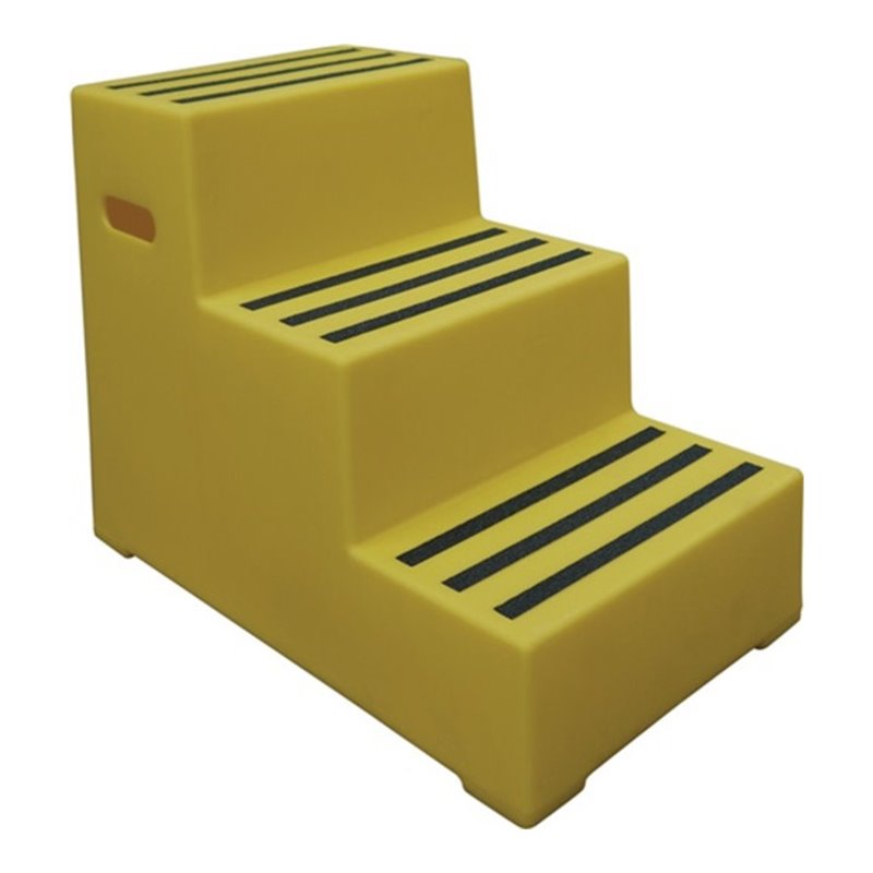 Schwerlasttritt Stufen 3 Plattform-H.620mm Ku.gelb