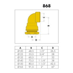 Caleffi Winkelverschraubung 868 Messing 63 x 2' IG