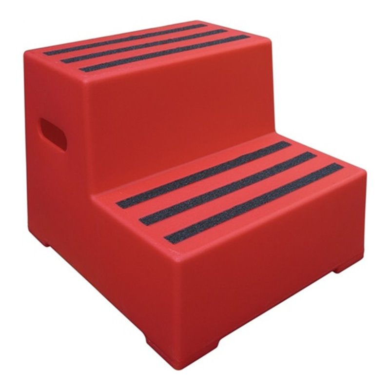 Schwerlasttritt Stufen 2 Plattform-H.420mm Ku.rot