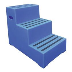 Schwerlasttritt Stufen 3 Plattform-H.620mm Ku.blau