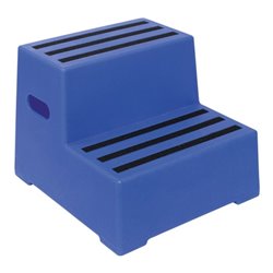 Schwerlasttritt Stufen 2 Plattform-H.420mm Ku.blau