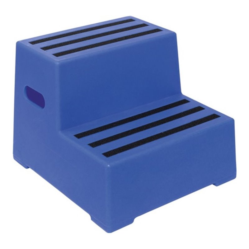 Schwerlasttritt Stufen 2 Plattform-H.420mm Ku.blau