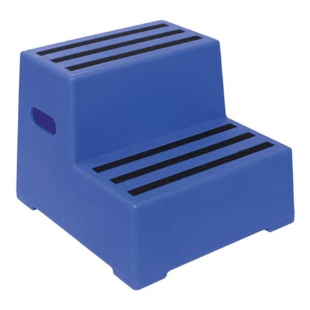 Schwerlasttritt Stufen 2 Plattform-H.420mm Ku.blau