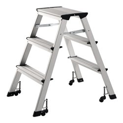 Klapptritt Stufen 3 Plattform-H.630mm Alu.fahrbar
