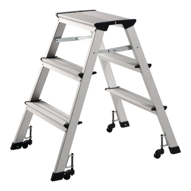 Klapptritt Stufen 3 Plattform-H.630mm Alu.fahrbar