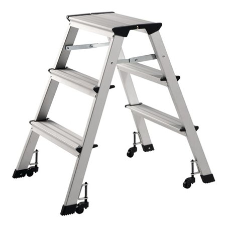 Klapptritt Stufen 3 Plattform-H.630mm Alu.fahrbar