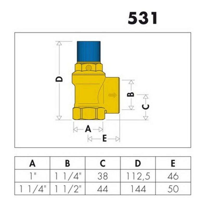Caleffi Membran-Sicherheitsventil 1 1/4', 10 bar