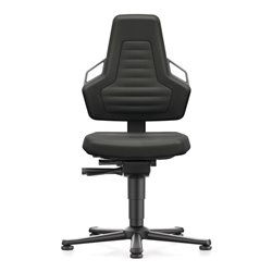 bimos Arbeitsdrehstuhl Nexxit Bodengleiter Kunstlederpolster schwarz 450-600mm