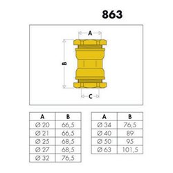Caleffi Kupplung 863 Messing 63 mm