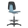 bimos Arbeitsdrehstuhl Labsit m.Gleitern/Fußring Supertec Sitzschale blau Sitzhöhe 520