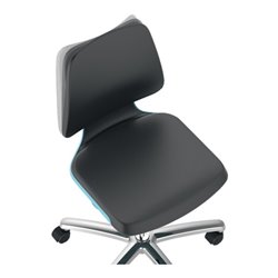 bimos Arbeitsdrehstuhl Labsit m.Gleitern/Fußring Supertec Sitzschale blau Sitzhöhe 520