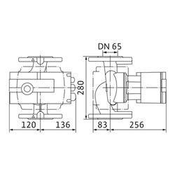 Wilo Hocheffizienzpumpe Stratos mit Flanschanschluss Typ 65/1-9, DN 65, 280 mm, PN 6/10