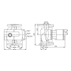 Wilo Hocheffizienzpumpe Stratos mit Flanschanschluss Typ 65/1-9, DN 65, 280 mm, PN 6/10