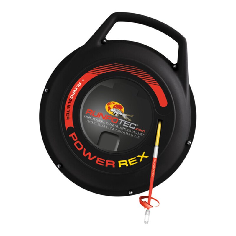 RUNPOTEC Kabeleinziehband-Glasfaser-PowerRex in Kunststoff-Box, Bandlänge: 20 m