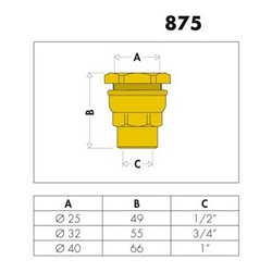 Caleffi Anschlussverschraubung 875 Messing, reduziert 40 x 1' IG
