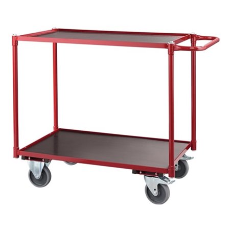 Tischwagen 2 Ladeflächen L790xB490mm karminrot Gesamt-Trgf.250kg