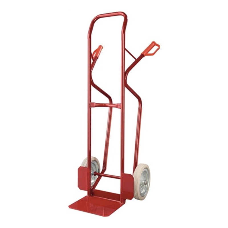 Stapelkarre H.1290mm Schaufel-L245xB300mm VG-Bereifung Trgf.150kg karminrot