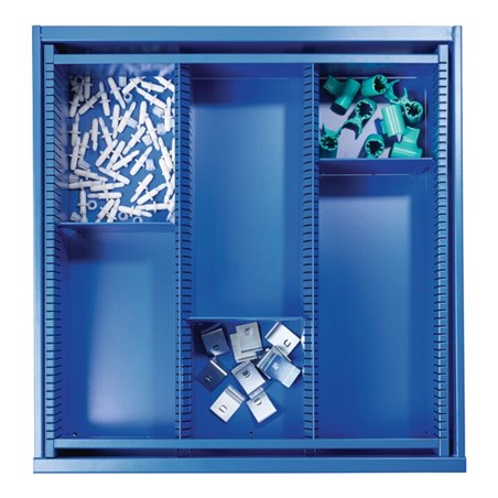 Schubladenunterteilungsmaterial BK 600 Front-H.140mm 2 Längs-/3 Querteiler