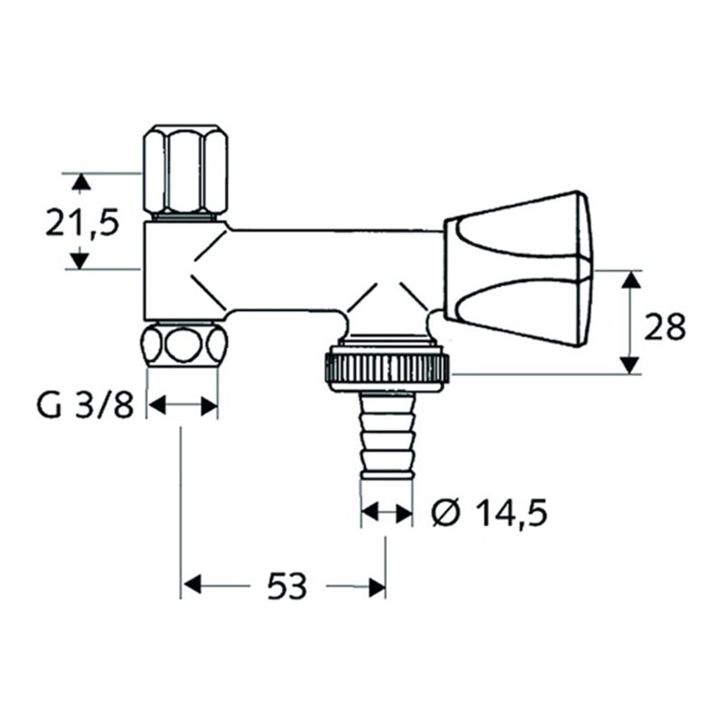 Schell Geräteventil für Eckventile mit Rückflussverhinderer 3/8' chrom