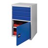 Schubladenschrank BK 600 H1000xB600xT600mm grau/blau 3 Schubl.Einfachauszug 1Tür