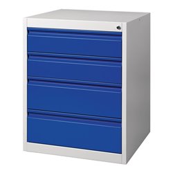 Schubladenschrank BK 600 H800xB600xT600mm grau/blau 4 Schubl.Einfachauszug