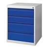 Schubladenschrank BK 600 H800xB600xT600mm grau/blau 4 Schubl.Einfachauszug