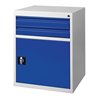 Schubladenschrank BK 600 H800xB600xT600mm grau/blau 2 Schubl.Einfachauszug 1Tür
