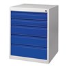 Schubladenschrank BK 600 H800xB600xT600mm grau/blau 5 Schubl.Einfachauszug