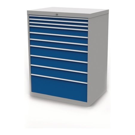 Bedrunka+Hirth Schubladenschrank H1319xB1005xT736mm lichtgrau/signalblau 10 Schubl.