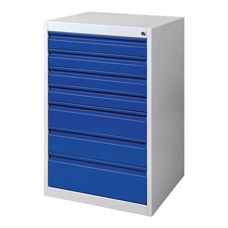 Schubladenschrank BK 600 H1000xB600xT600mm grau/blau 7 Schubl.Einfachauszug