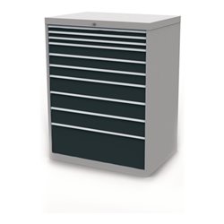 Bedrunka+Hirth Schubladenschrank H1319xB1005xT736mm lichtgrau/anthrazitgrau 10 Schubl.