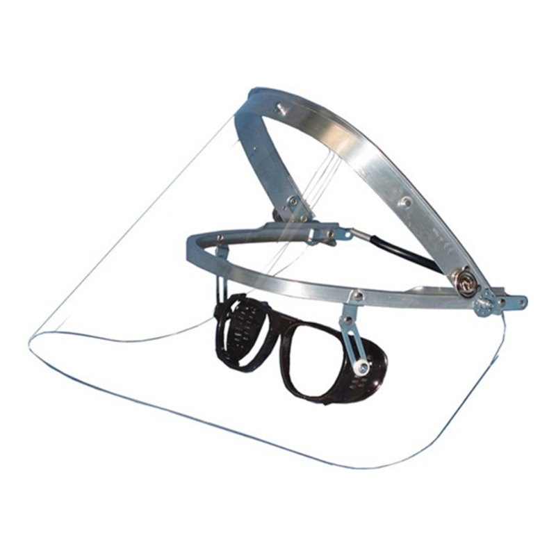 Klappbrille DIN EN 166 an Alu-Helmhalterung PC/Metall ASCHUA