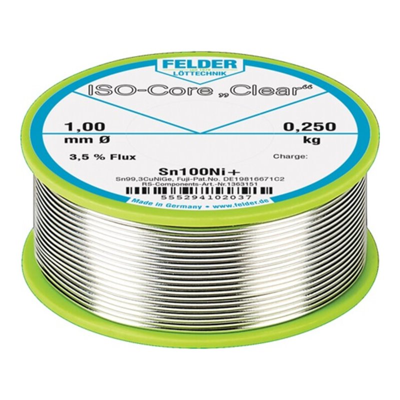Felder Lötdraht ISO-Core® Clear 2mm 250g Sn100Ni+