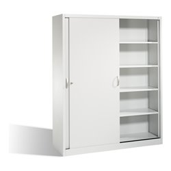 C+P Aktenschrank Acurado mit Schiebetüren 2 x 5 Ordnerhöhen Front Lichtgrau Korpus Lichtgrau