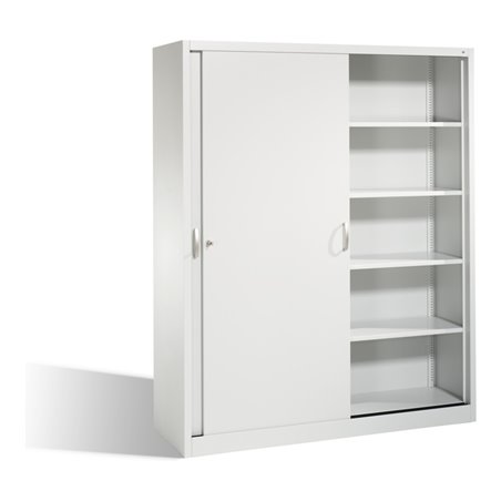 C+P Aktenschrank Acurado mit Schiebetüren 2 x 5 Ordnerhöhen Front Lichtgrau Korpus Lichtgrau