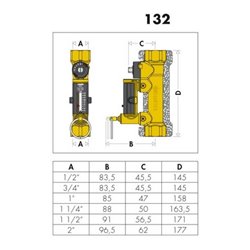 Caleffi Strangregulierventil SetCal 132 10 bar, mit Isolierung 1/2', 2-7 l/min.