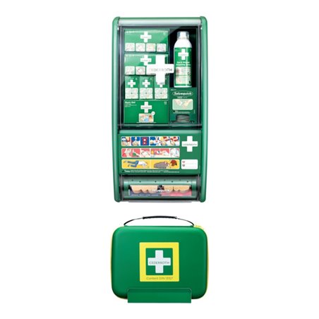 Erste Hilfe Station First Aid Station Set B290xH560xT120ca.mm grün CEDERROTH
