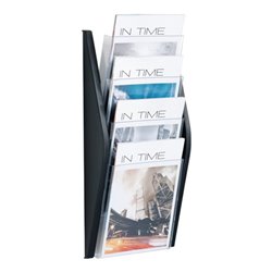 helit Prospekthalter H540xB280xT80mm DIN A4 hoch schwarz