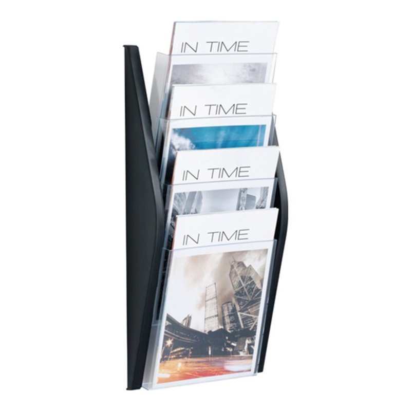 helit Prospekthalter H540xB280xT80mm DIN A4 hoch schwarz