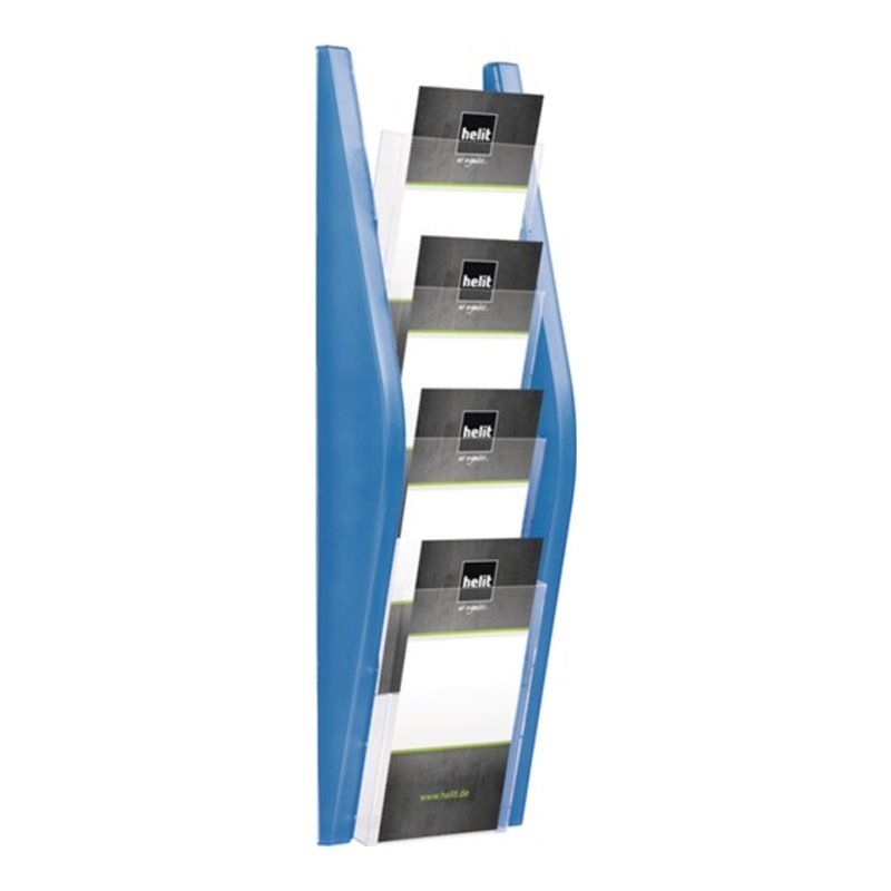 helit Prospekthalter H540xB169xT80mm 1/3 DIN A4 hoch blau