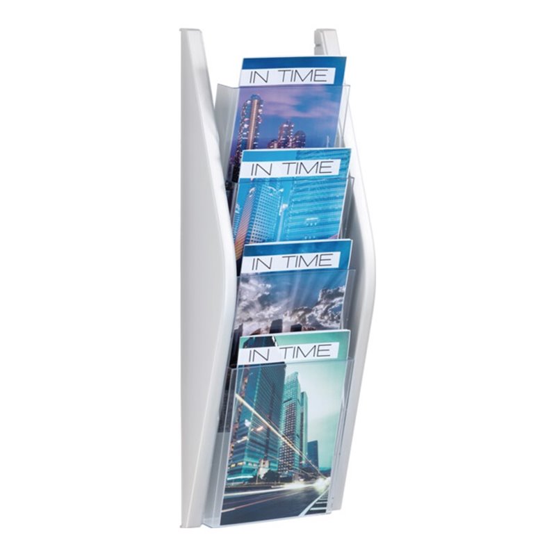 helit Prospekthalter H540xB240xT80mm DIN A5 hoch silber