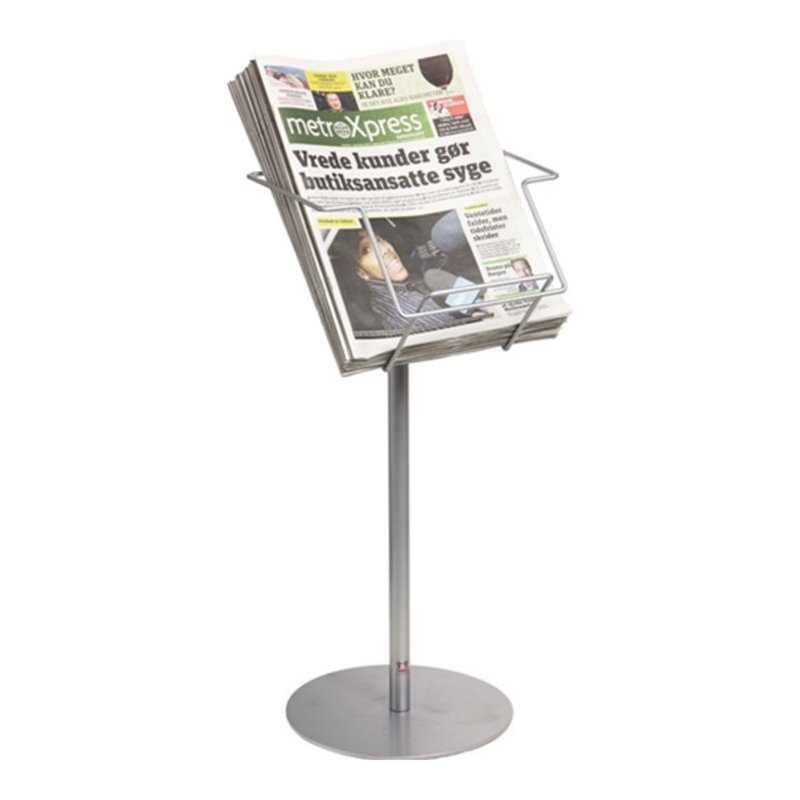 Prospektständer H750xB310mm Metall silber m.Standfuß 1 Fach
