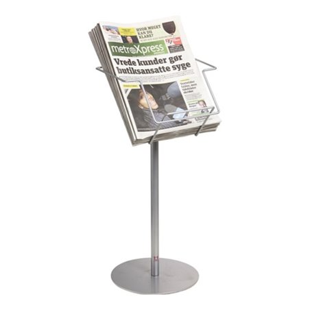 Prospektständer H750xB310mm Metall silber m.Standfuß 1 Fach