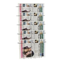 Prospekthalter H780xB436xTmm Anz.Fächer 5 DIN A3 Draht silber