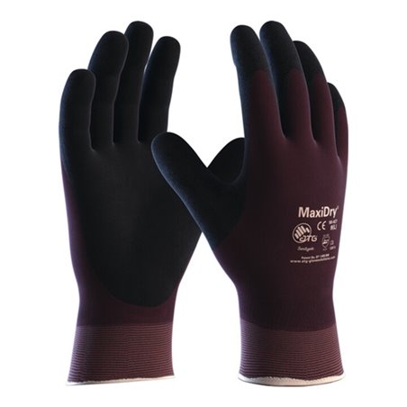 Handschuhe MaxiDry 56-427 Gr.11 lila/schwarz Nyl.m.Nitrilschaum